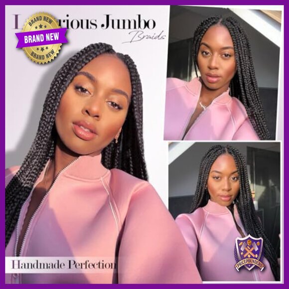36-Inch Jumbo Knotless Box Braids Wig, 360 Full Lace Glueless Synthetic main image 5